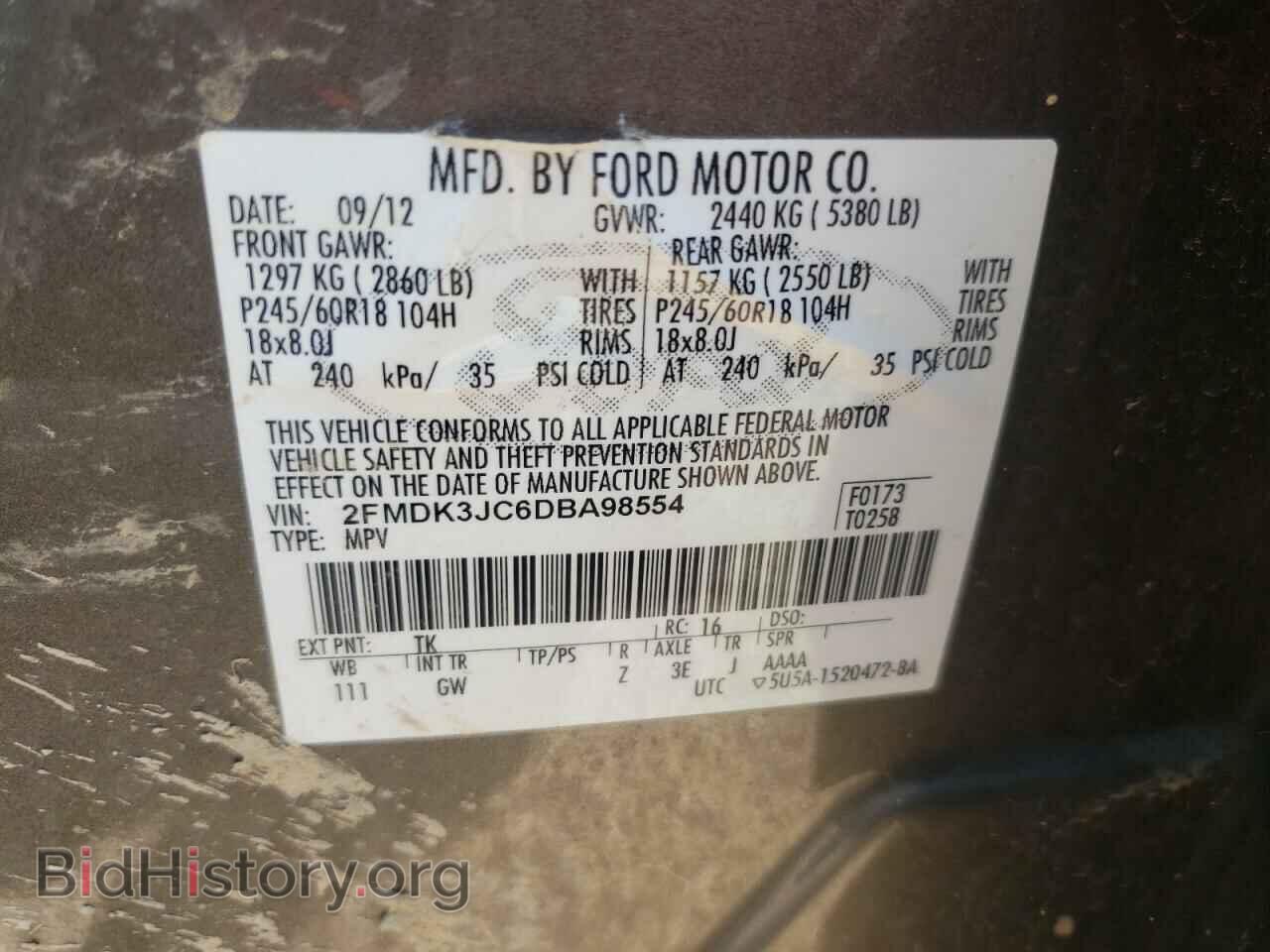 2013 FORD EDGE - VIN: 2FMDK3JC6DBA98554 - Photo 10