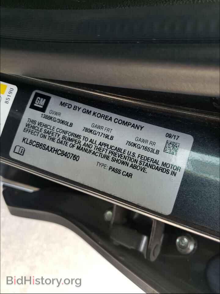 2017 CHEVROLET SPARK - VIN: KL8CB6SAXHC840760 - Фото 10