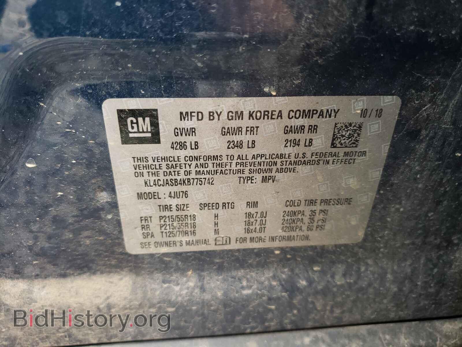 2019 BUICK ENCORE - VIN: KL4CJASB4KB775742 - Photo 10