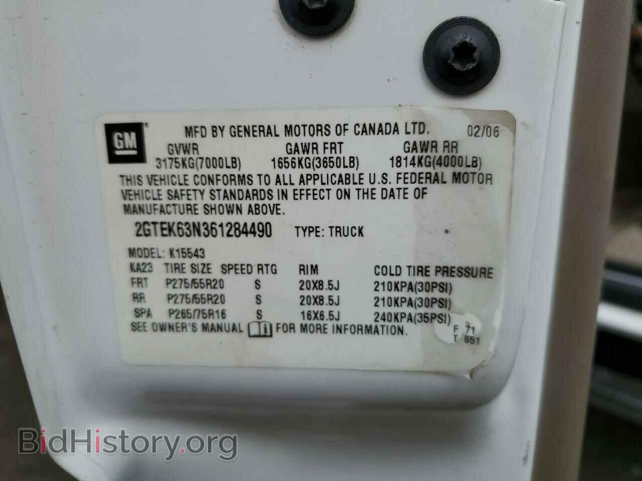 2006 GMC SIERRA - VIN: 2GTEK63N361284490 - Фото 12