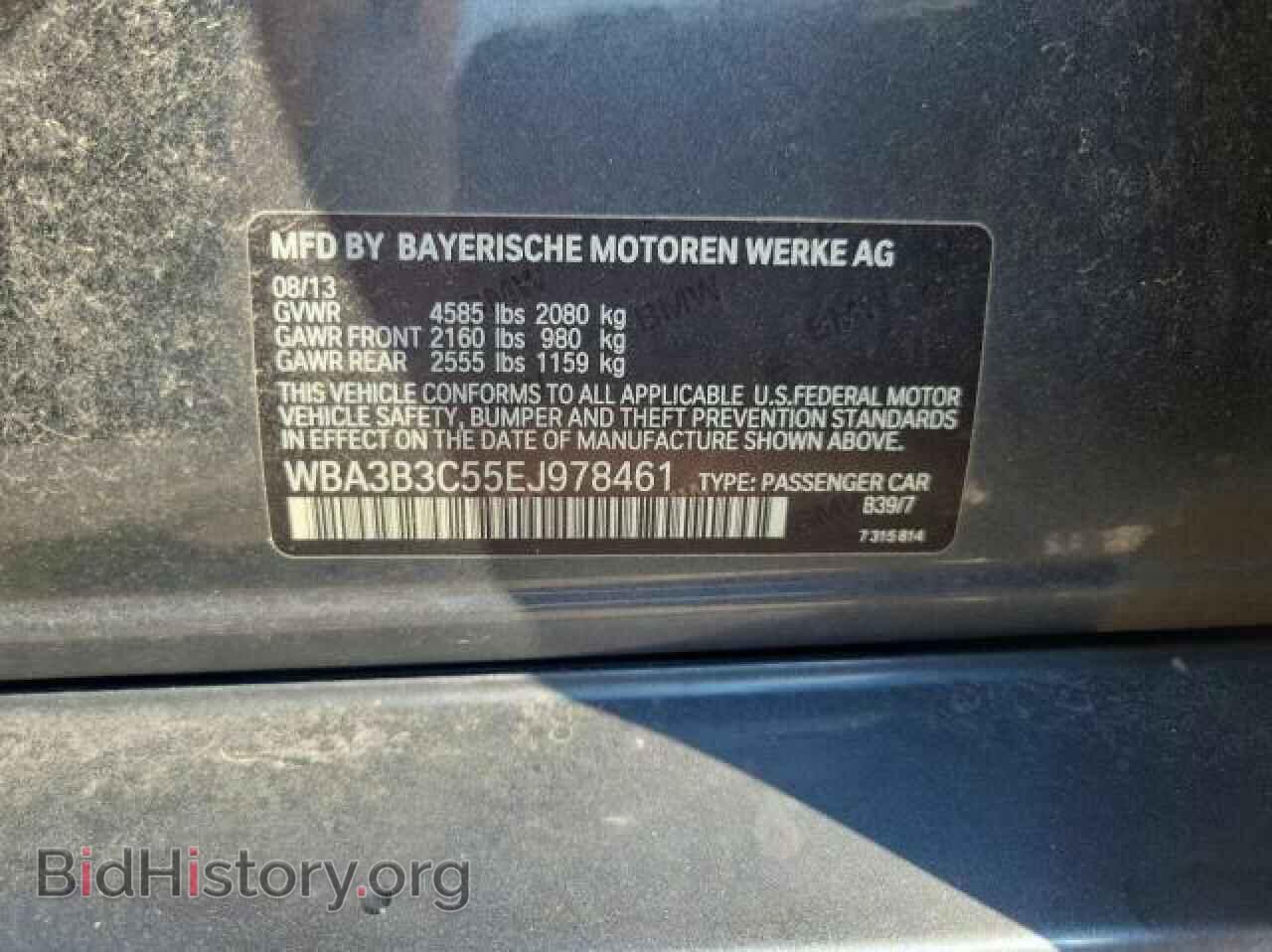 2014 BMW 3 SERIES - VIN: WBA3B3C55EJ978461 - Фото 10