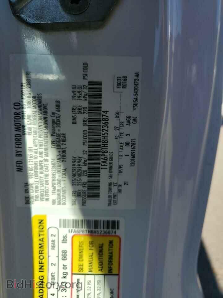 2017 FORD ALL Models - VIN: 1FA6P8TH8H5236874 - Фото 14