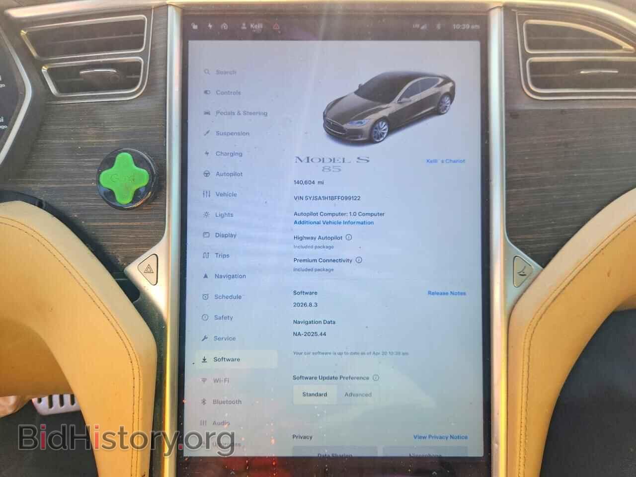 2015 TESLA MODEL S - VIN: 5YJSA1H18FF099122 - Photo 9