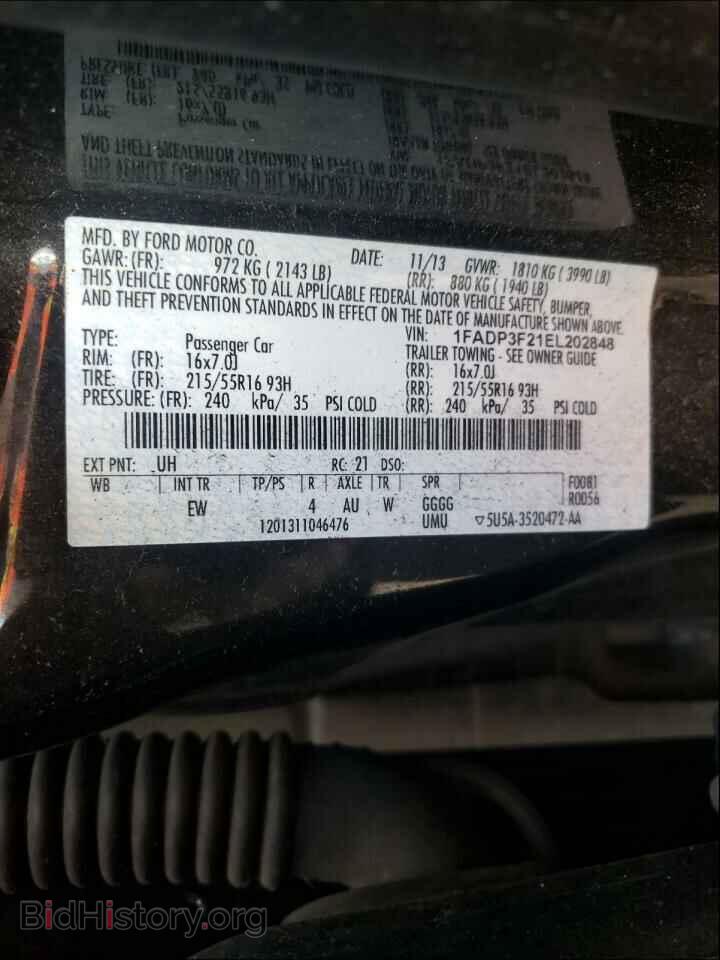 2014 FORD FOCUS - VIN: 1FADP3F21EL202848 - Фото 10