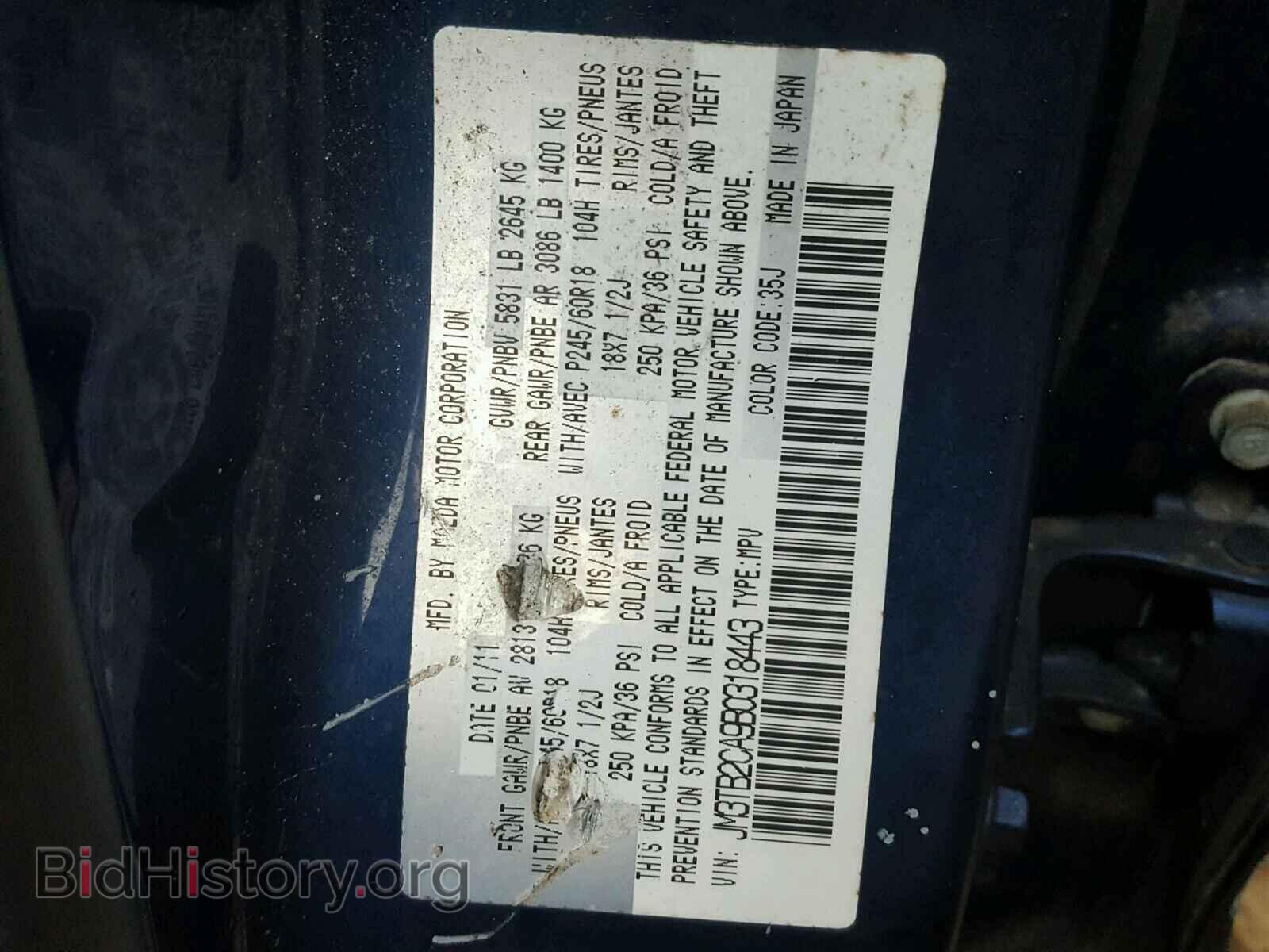 2011 MAZDA CX-9 - VIN: JM3TB2CA9B0318443 - Фото 10