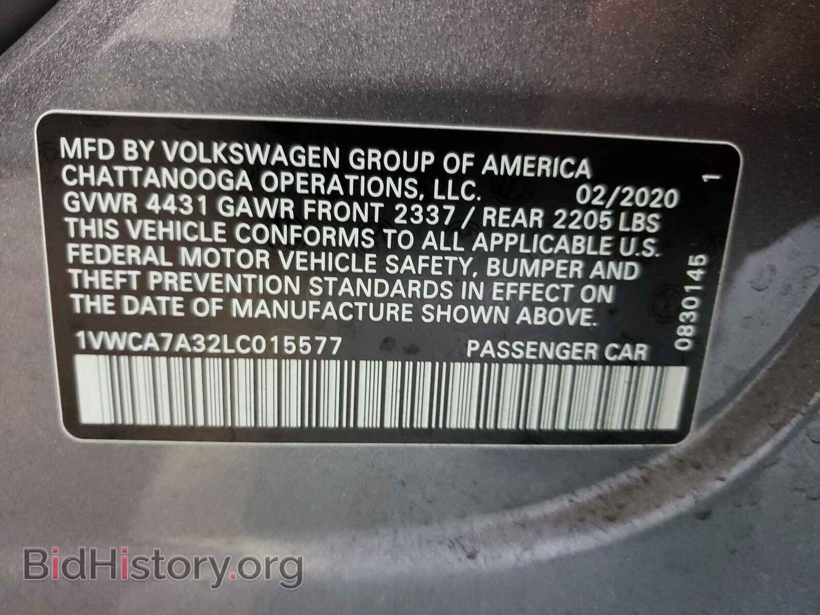 2020 VOLKSWAGEN PASSAT - VIN: 1VWCA7A32LC015577 - Фото 10