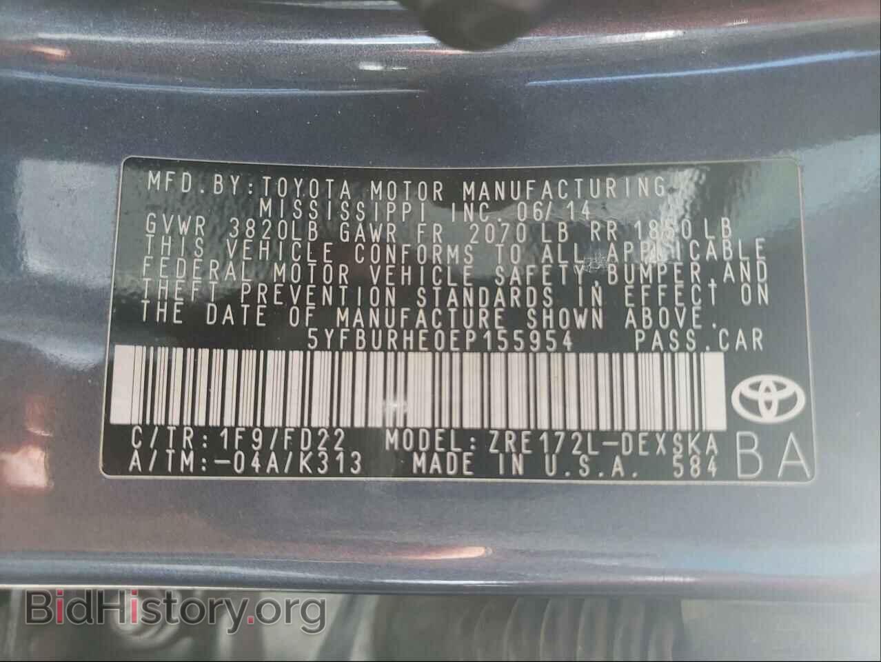 2014 TOYOTA COROLLA - VIN: 5YFBURHE0EP155954 - Photo 10