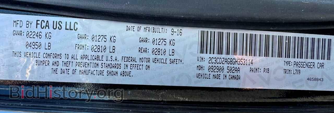 2016 DODGE CHALLENGER - VIN: 2C3CDZAG8GH353114 - Фото 10