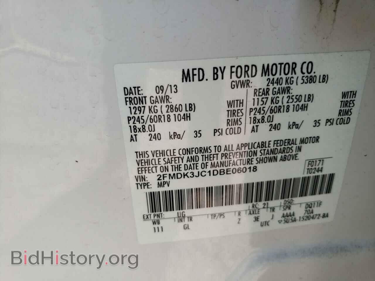 2013 FORD EDGE - VIN: 2FMDK3JC1DBE06018 - Photo 10