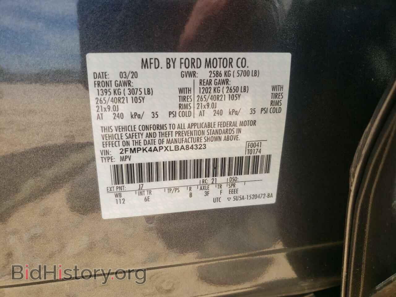2020 FORD EDGE - VIN: 2FMPK4APXLBA84323 - Photo 10