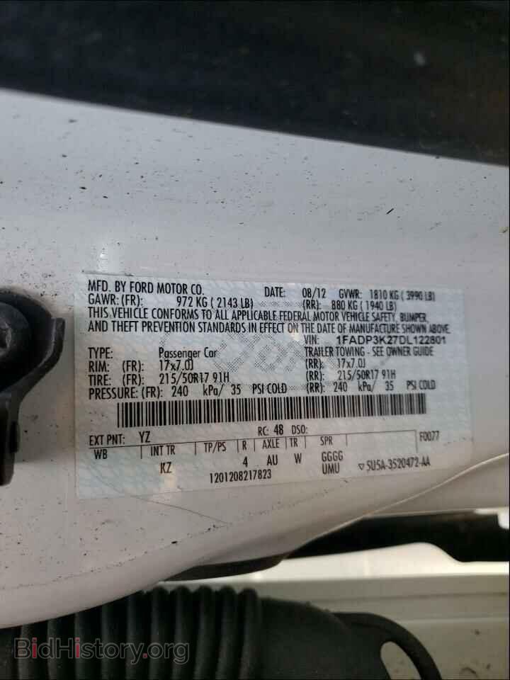 2013 FORD FOCUS - VIN: 1FADP3K27DL122801 - Фото 10
