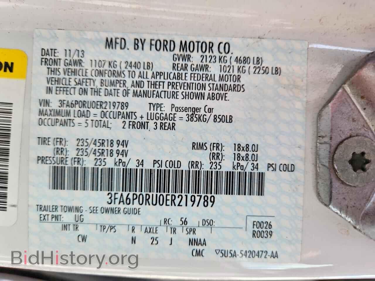 2014 FORD FUSION - VIN: 3FA6P0RU0ER219789 - Фото 13