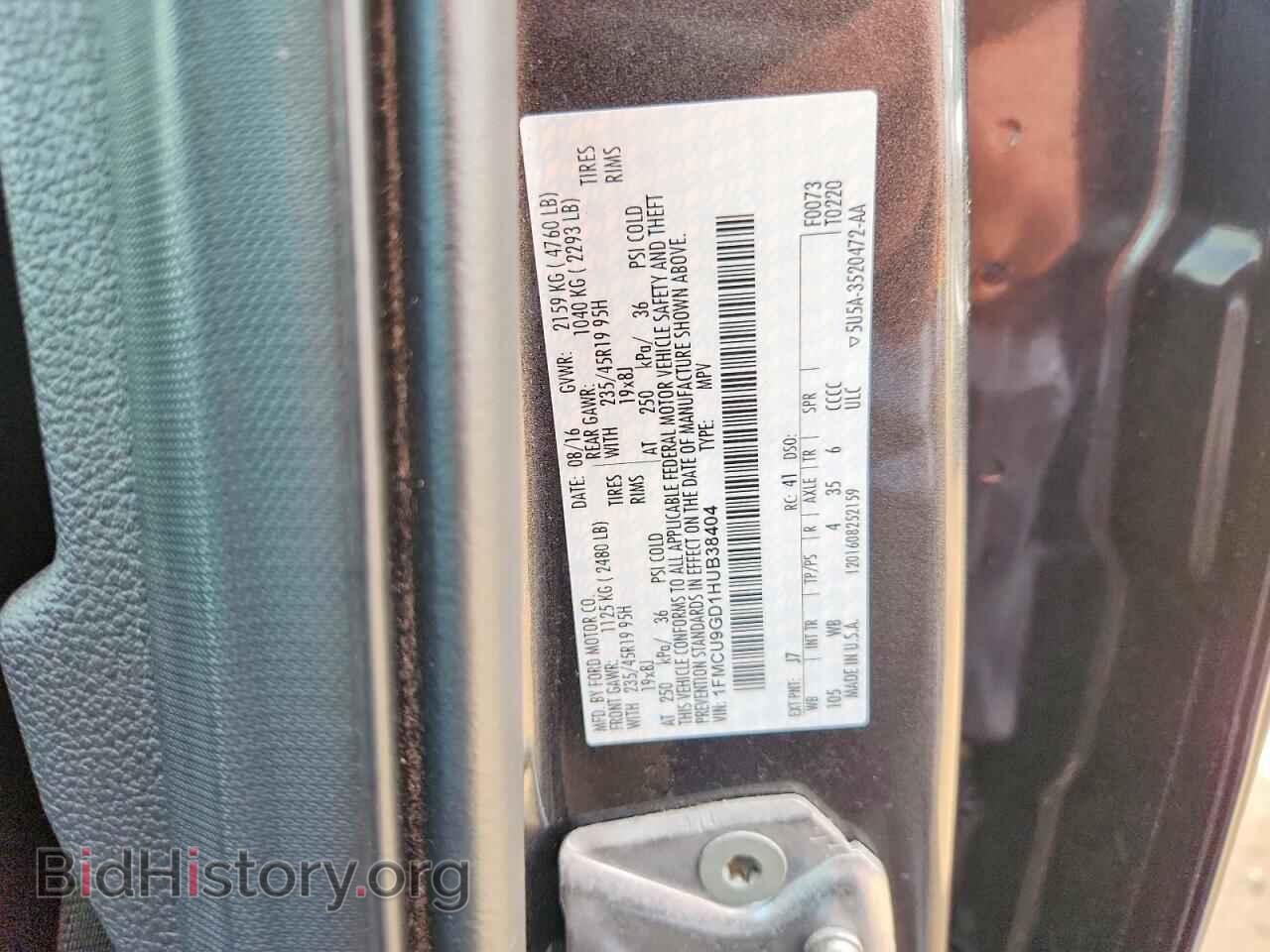 2017 FORD ESCAPE - VIN: 1FMCU9GD1HUB38404 - Фото 12