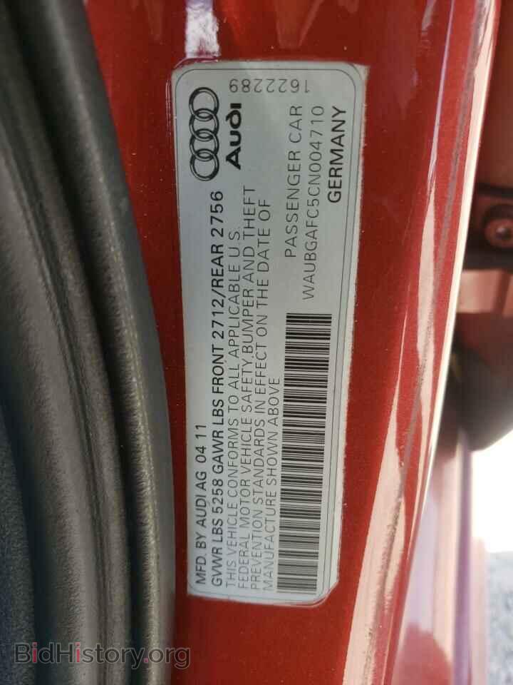 2012 AUDI A6 - VIN: WAUBGAFC5CN004710 - Фото 10