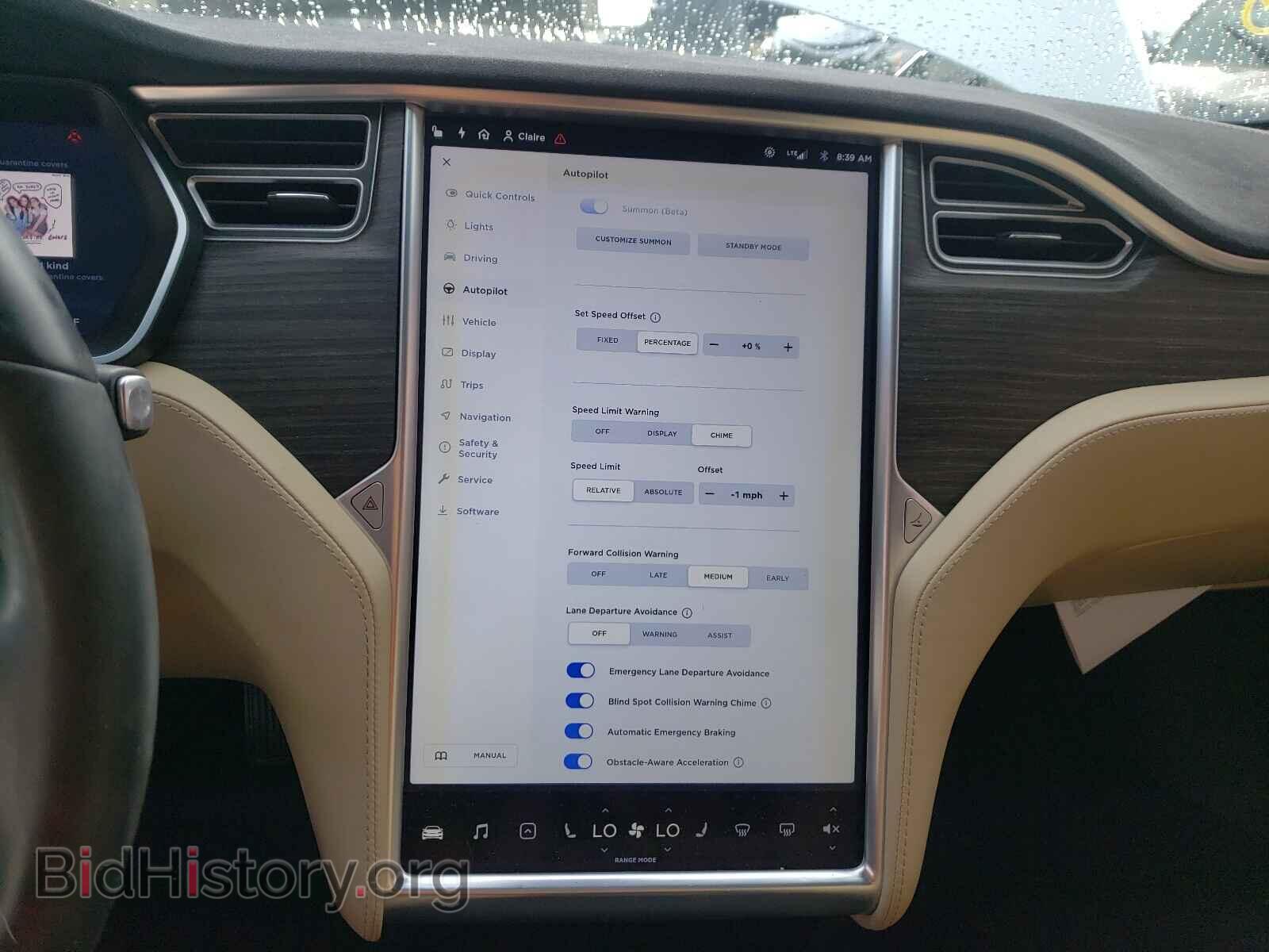2016 TESLA MODEL S - VIN: 5YJSA1E18GF173323 - Фото 9