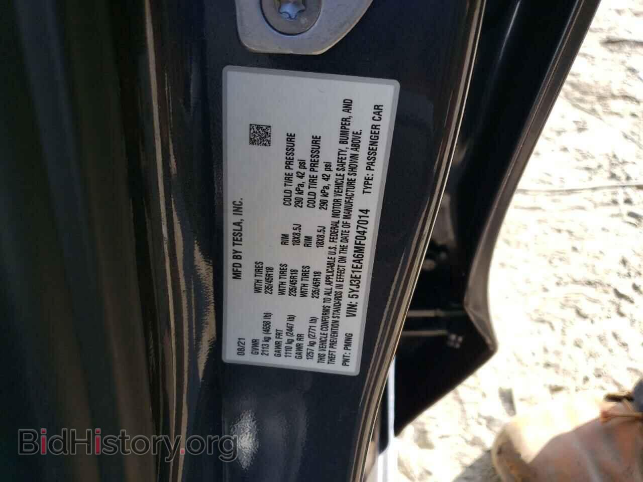 2021 TESLA MODEL 3 - VIN: 5YJ3E1EA6MF047014 - Photo 12