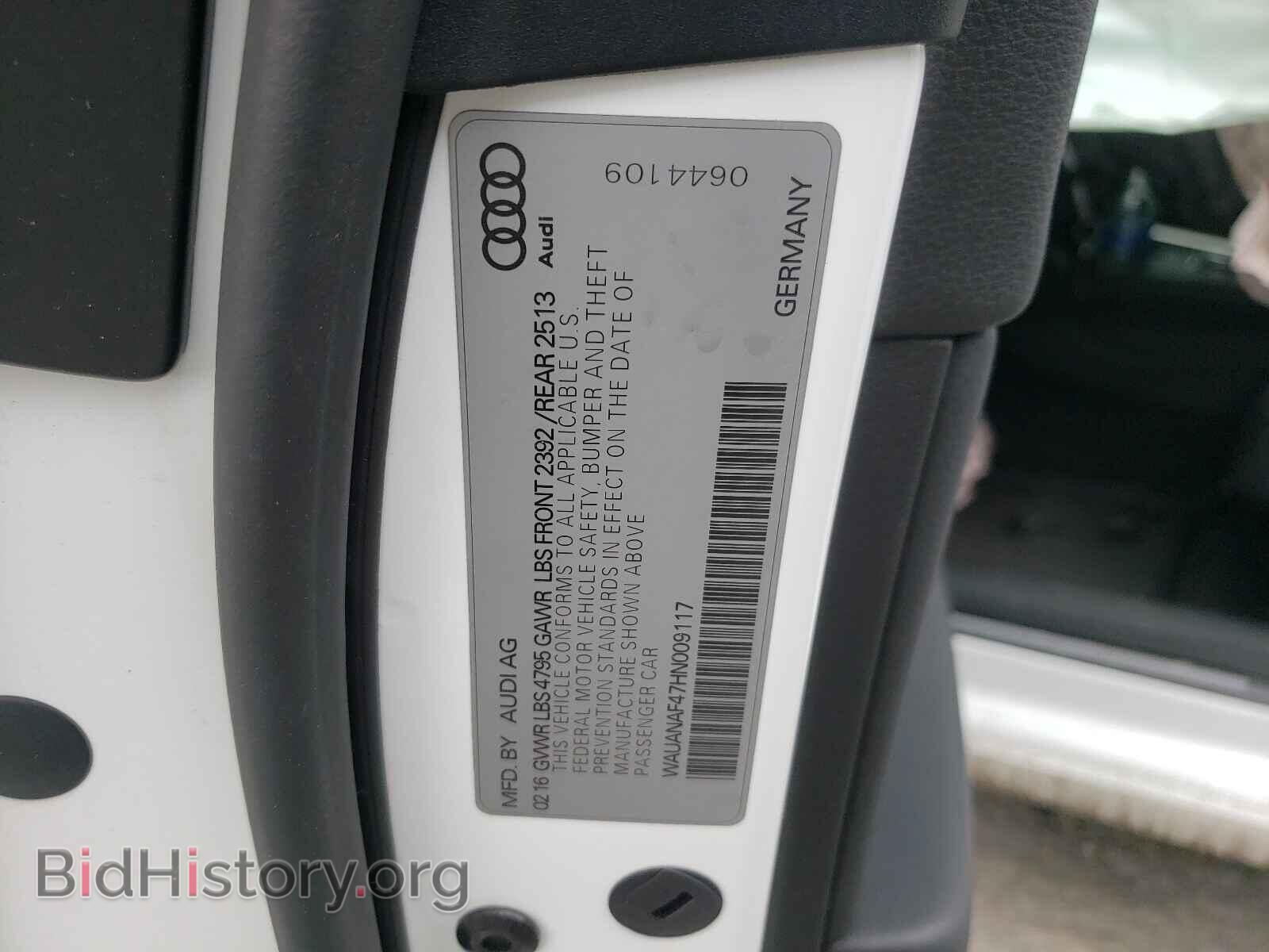 2017 AUDI A4 - VIN: WAUANAF47HN009117 - Фото 10