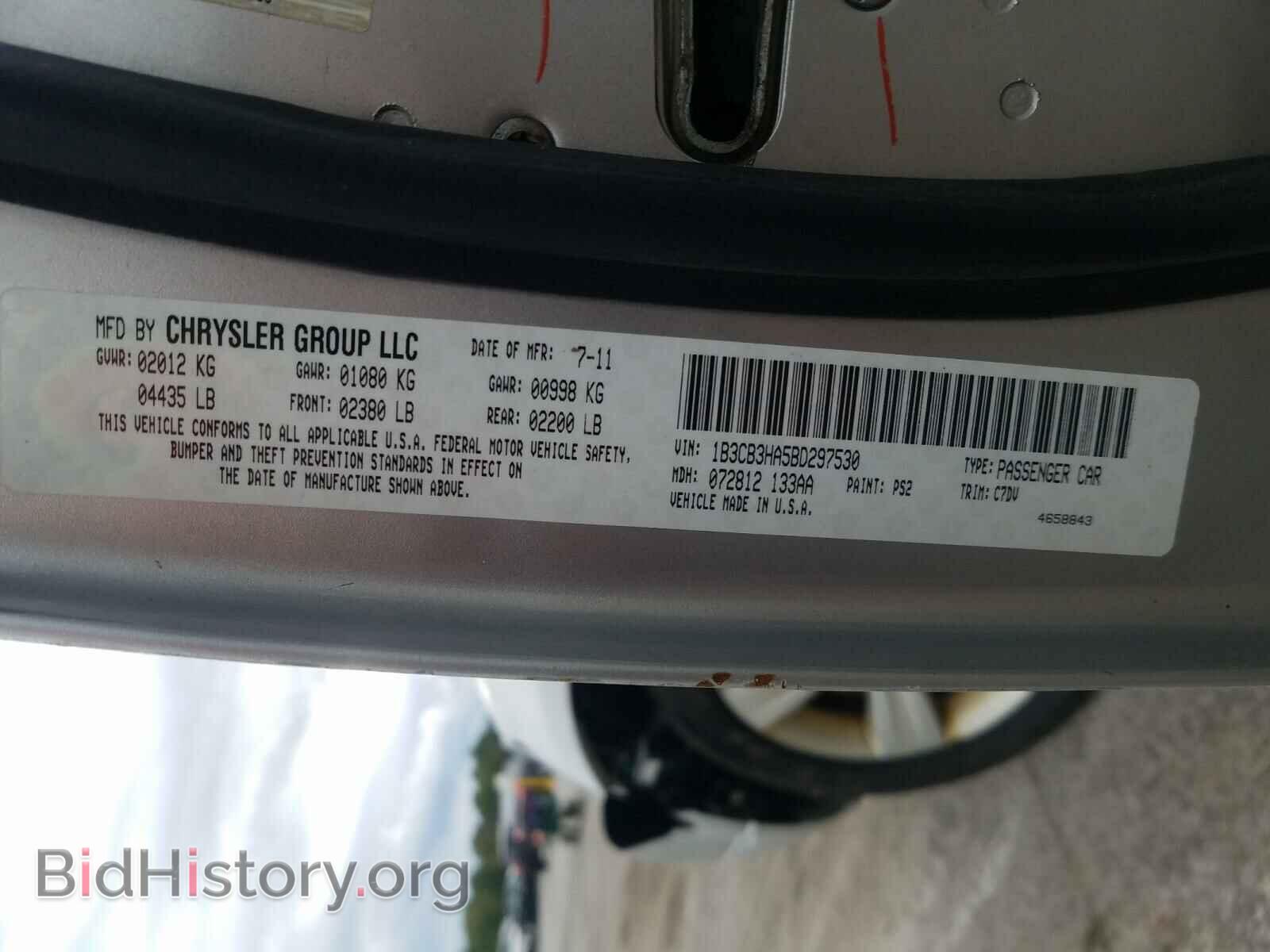 2011 DODGE CALIBER - VIN: 1B3CB3HA5BD297530 - Фото 10