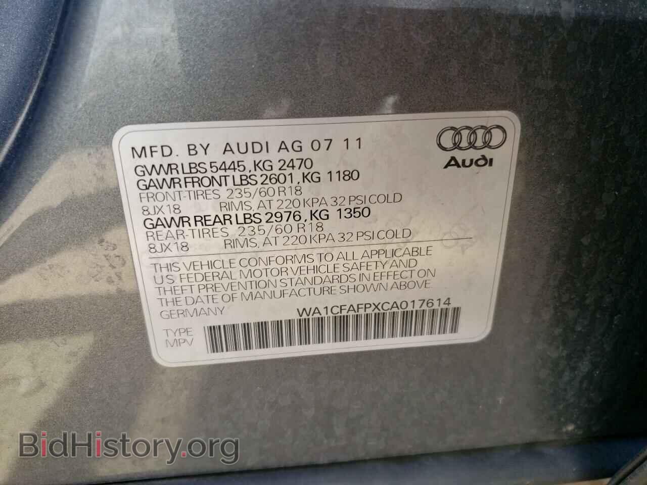 2012 AUDI Q5 - VIN: WA1CFAFPXCA017614 - Photo 10