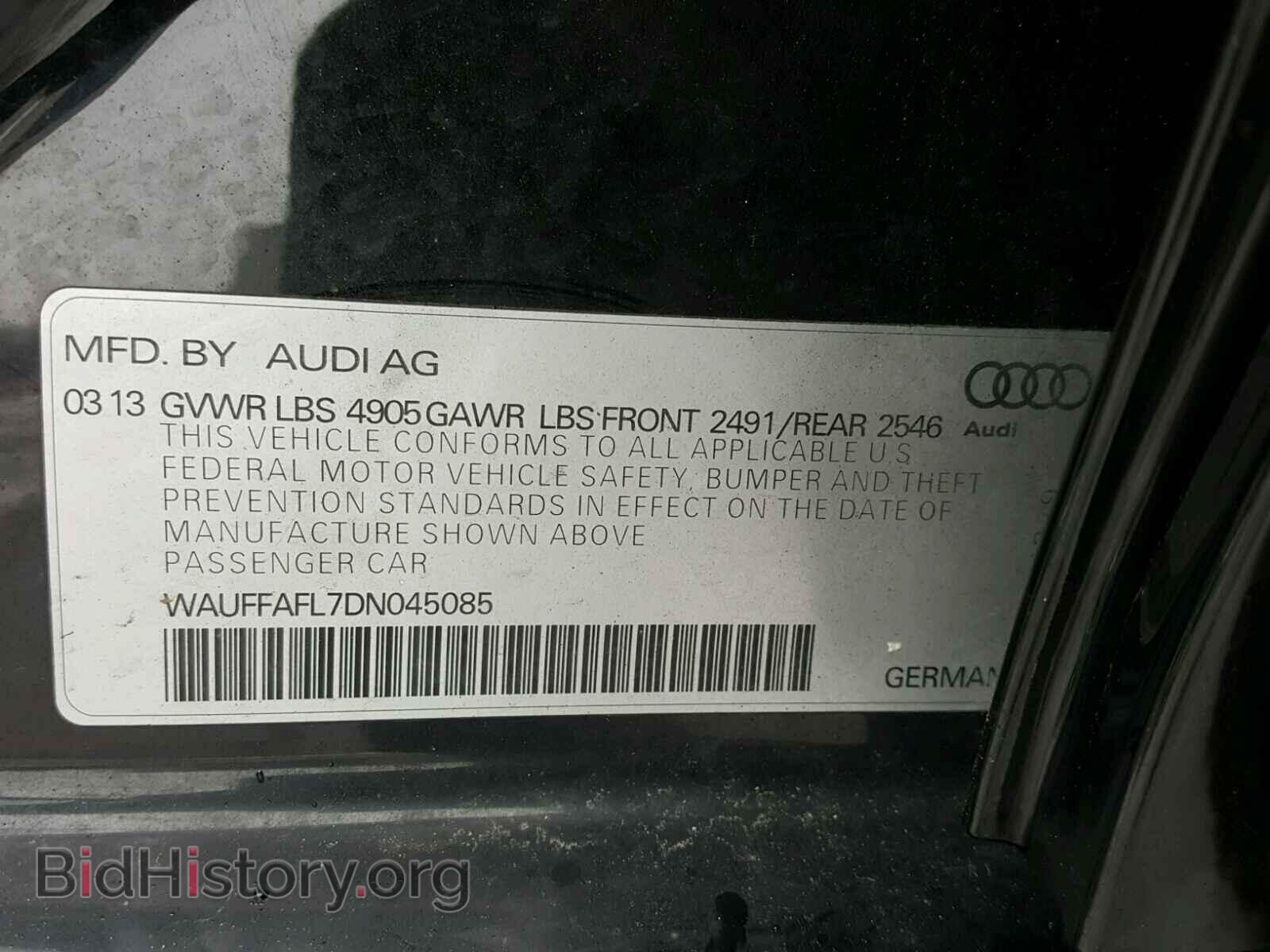 2013 AUDI A4 - VIN: WAUFFAFL7DN045085 - Фото 10