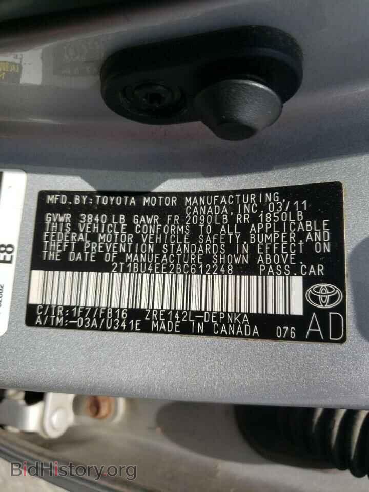 2011 TOYOTA COROLLA - VIN: 2T1BU4EE2BC612248 - Фото 10