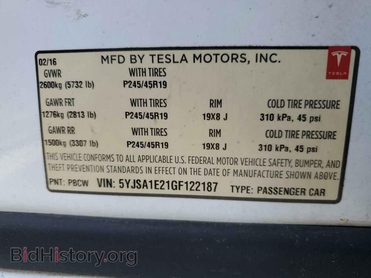 2016 TESLA MODEL S - VIN: 5YJSA1E21GF122187 - Photo 12