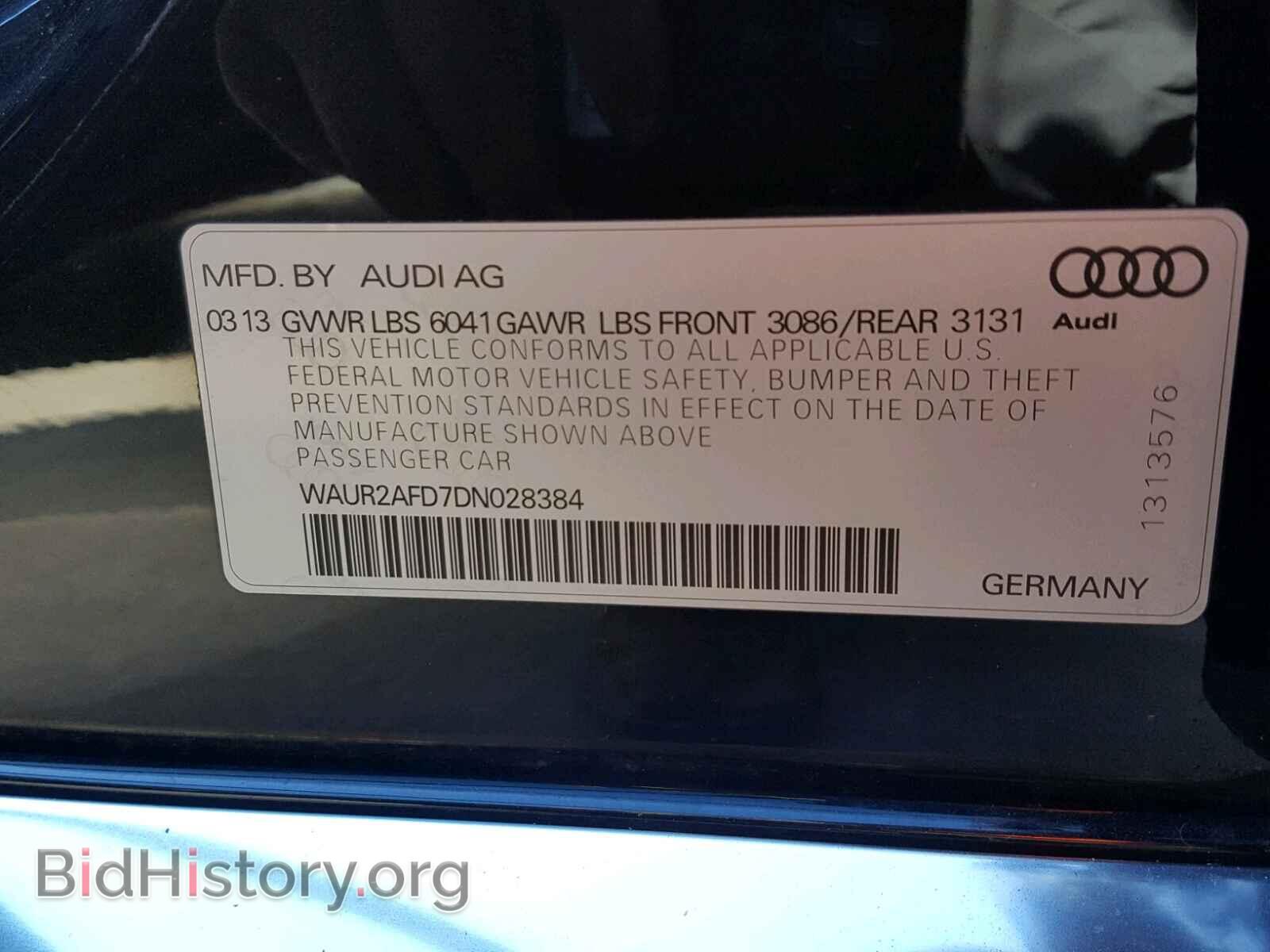 2013 AUDI A8 - VIN: WAUR2AFD7DN028384 - Фото 10