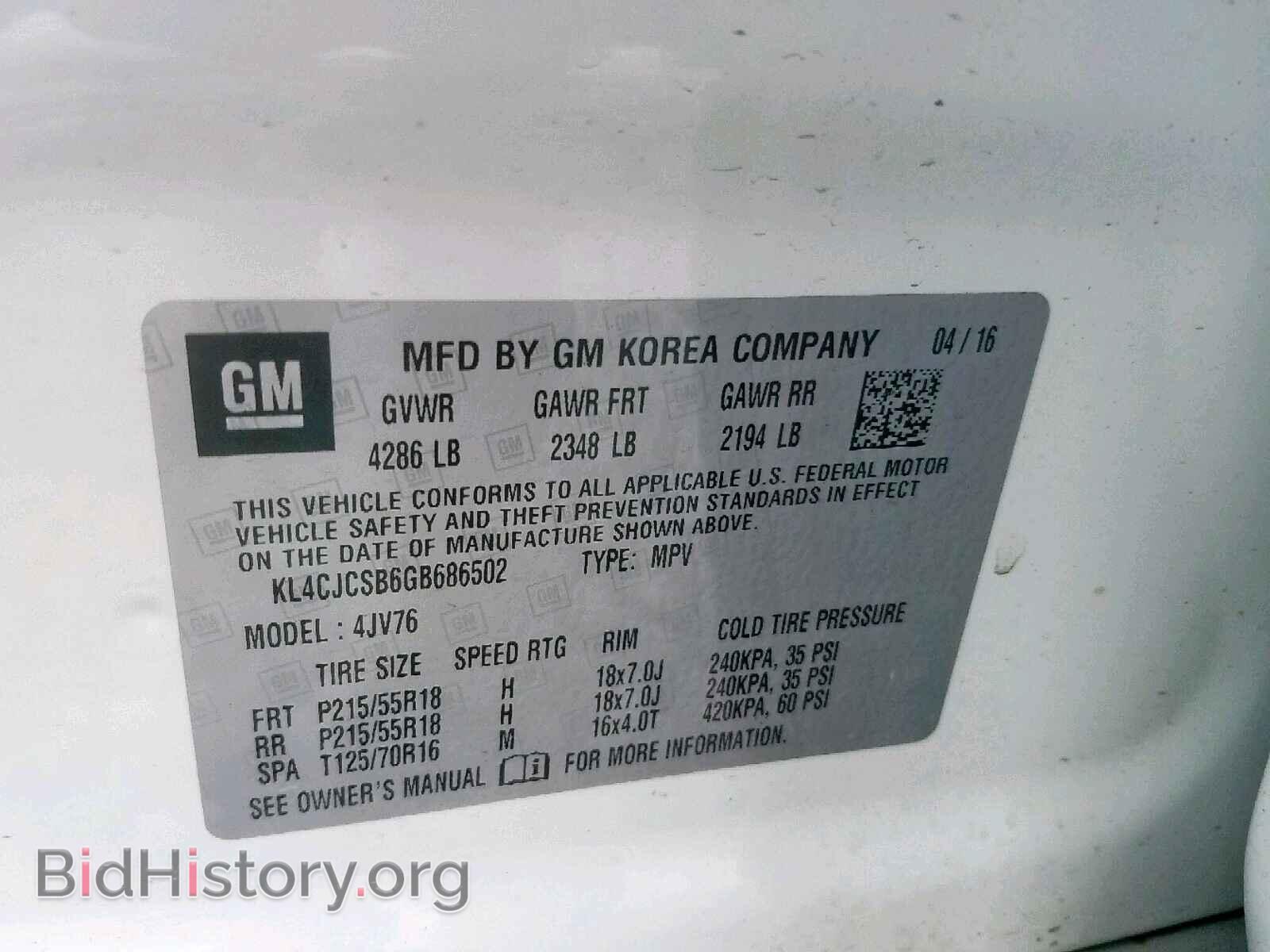 2016 BUICK ENCORE - VIN: KL4CJCSB6GB686502 - Фото 10