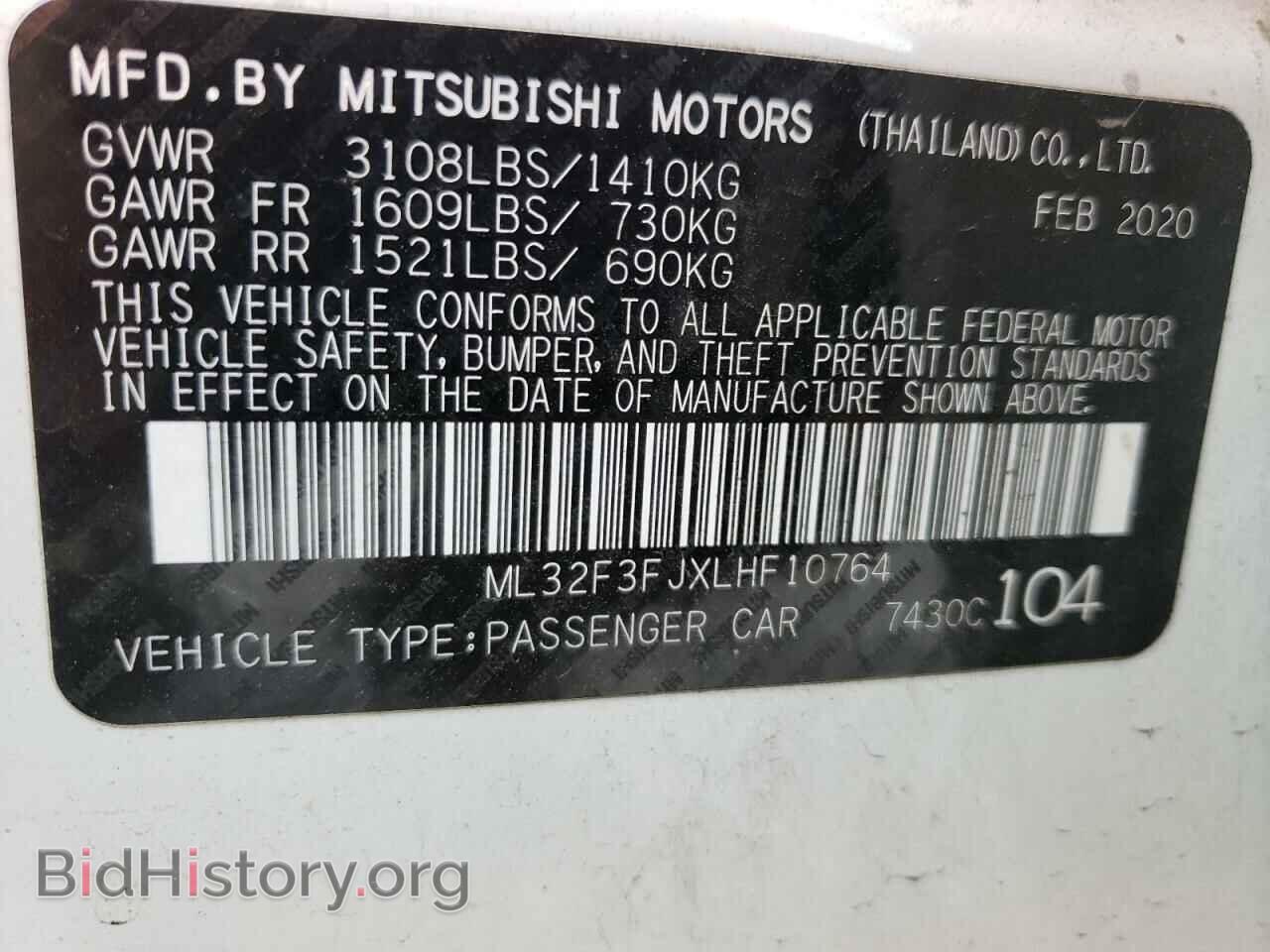 2020 MITSUBISHI MIRAGE - VIN: ML32F3FJXLHF10764 - Фото 10