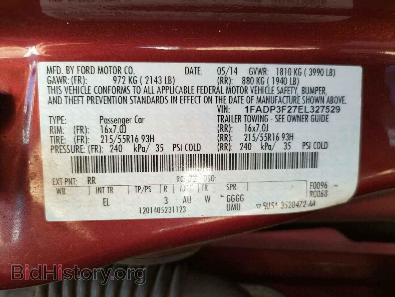 2014 FORD FOCUS - VIN: 1FADP3F27EL327529 - Фото 10
