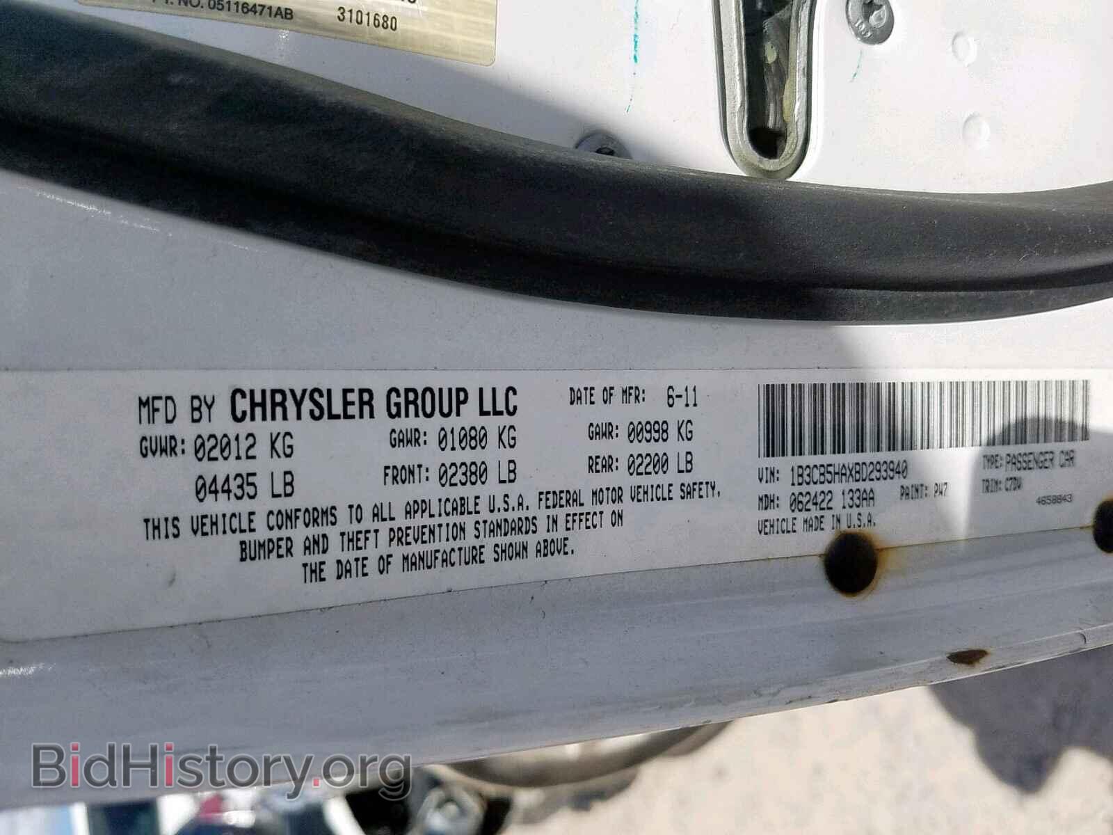 2011 DODGE CALIBER - VIN: 1B3CB5HAXBD293940 - Photo 10