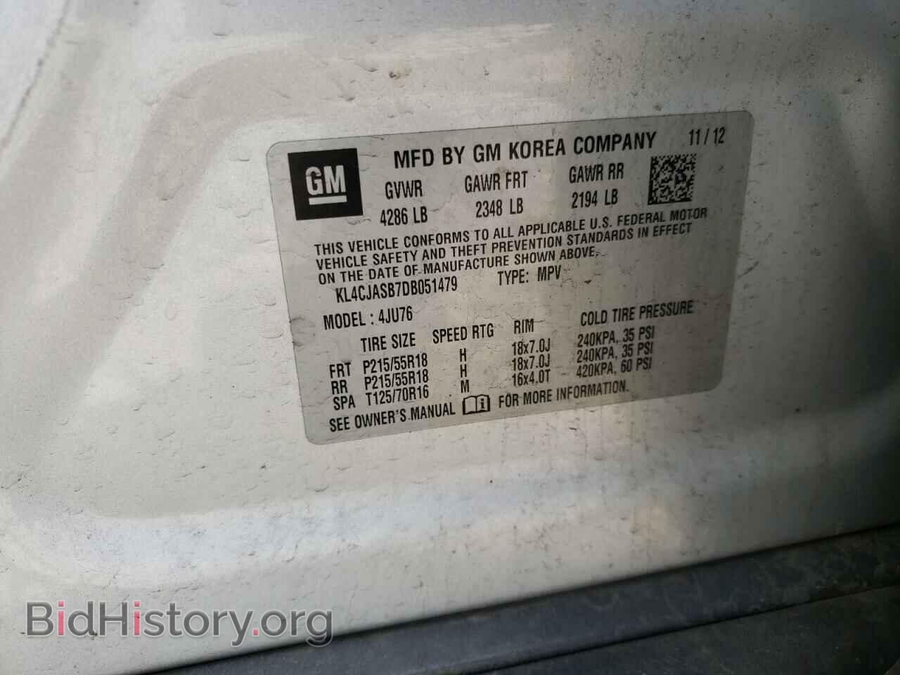 2013 BUICK ENCORE - VIN: KL4CJASB7DB051479 - Фото 12