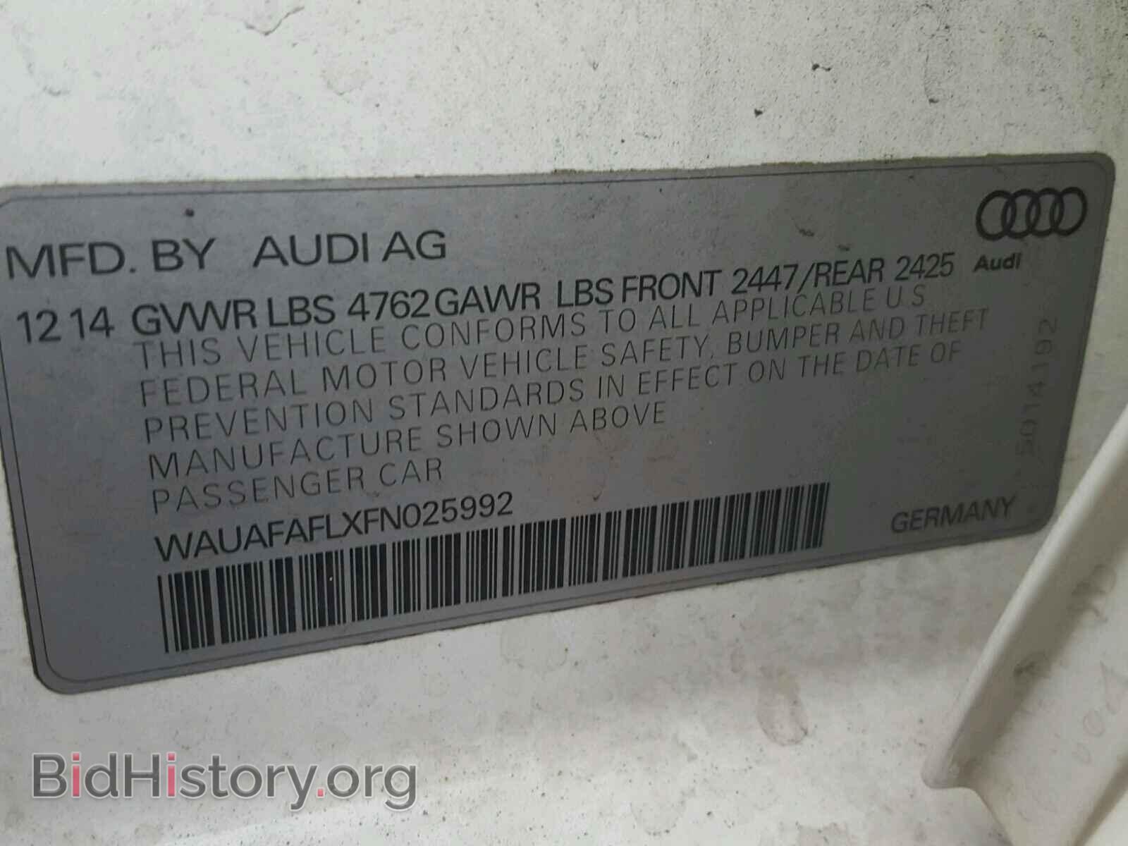 2015 AUDI A4 - VIN: WAUAFAFLXFN025992 - Фото 10