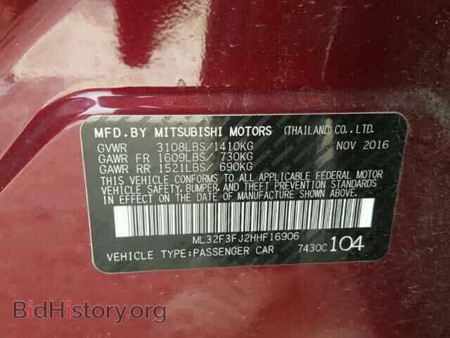 2017 MITSUBISHI MIRAGE - VIN: ML32F3FJ2HHF16906 - Фото 10