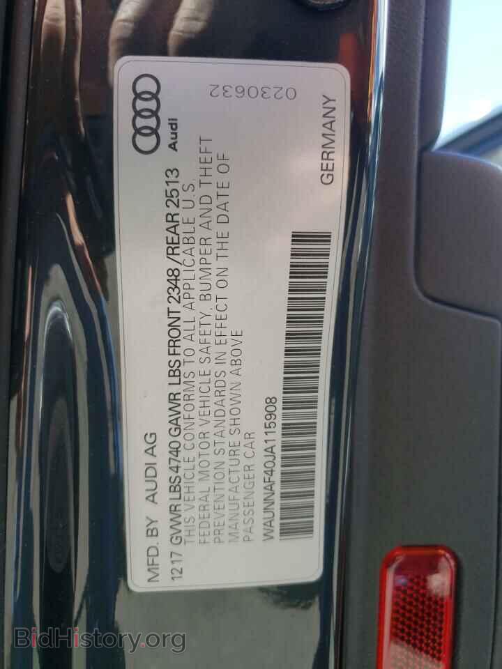 2018 AUDI A4 - VIN: WAUNNAF40JA115908 - Фото 10