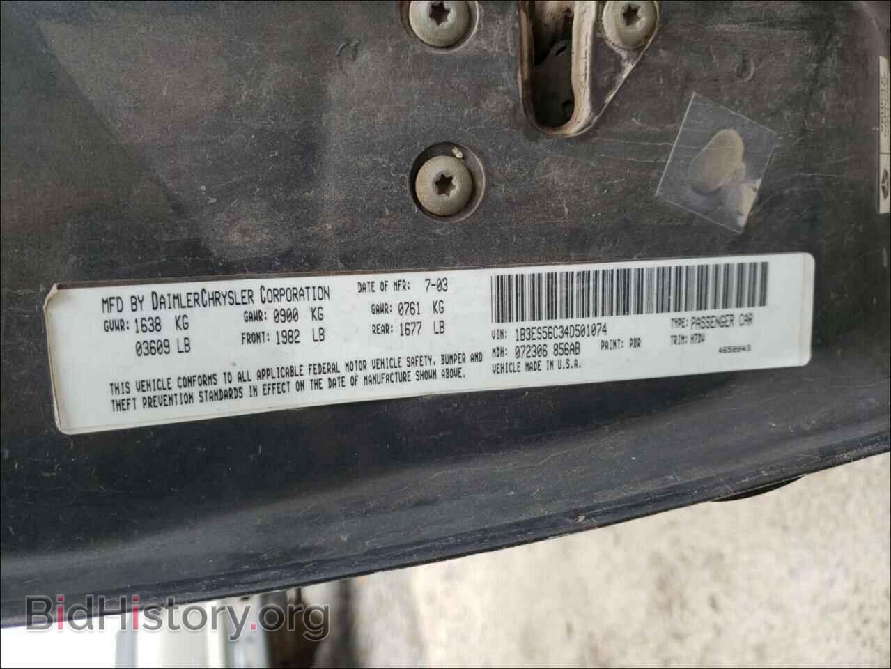 2004 DODGE NEON - VIN: 1B3ES56C34D501074 - Фото 10