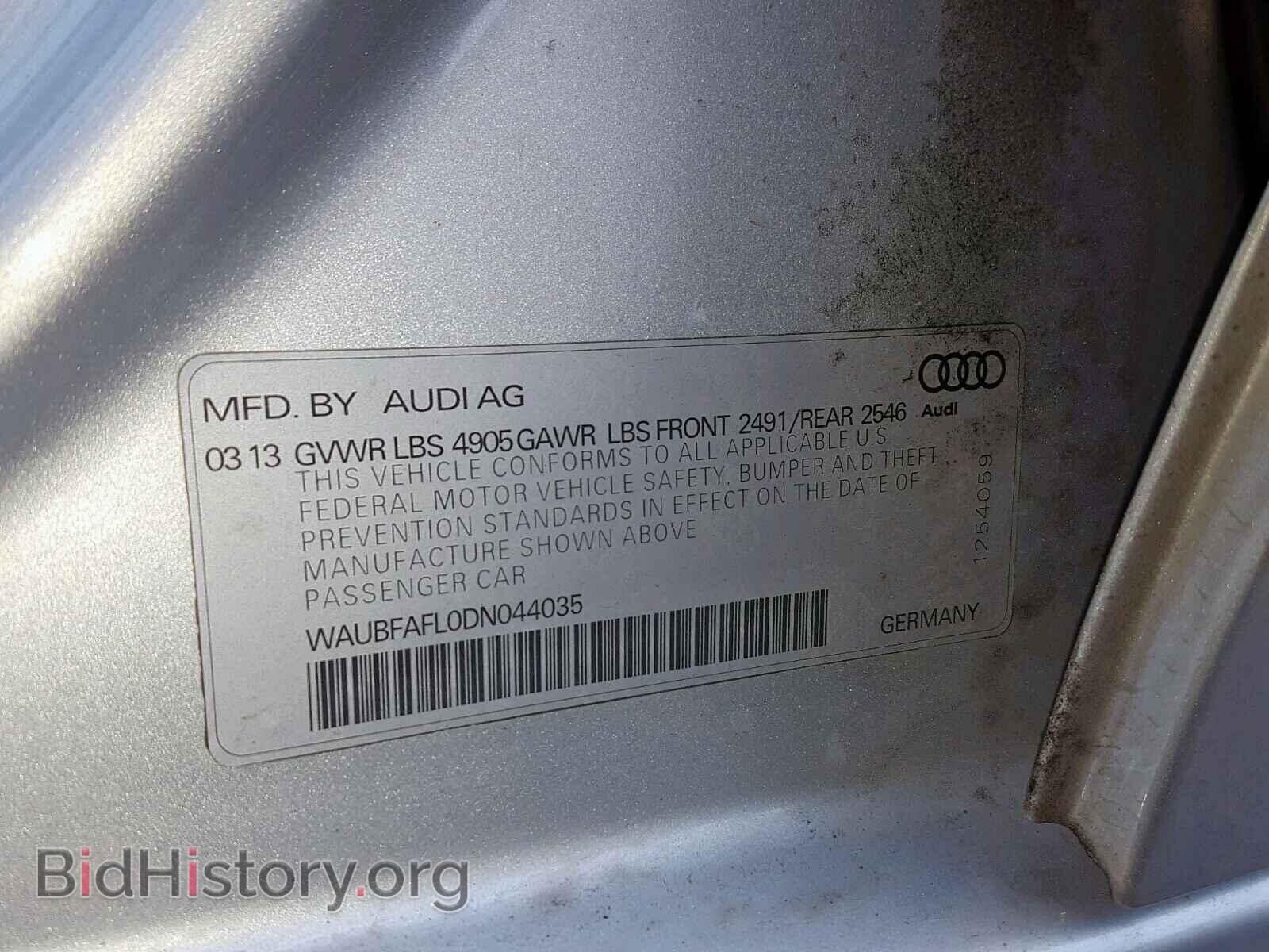 2013 AUDI A4 - VIN: WAUBFAFL0DN044035 - Photo 10
