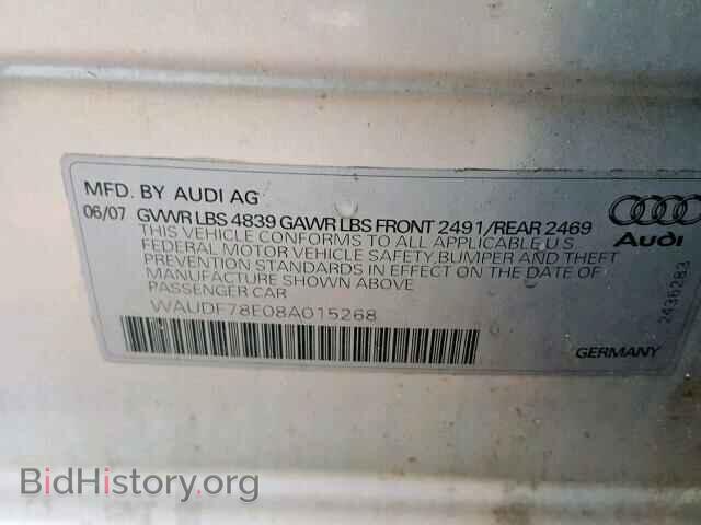 2008 AUDI A4 - VIN: WAUDF78E08A015268 - Фото 10