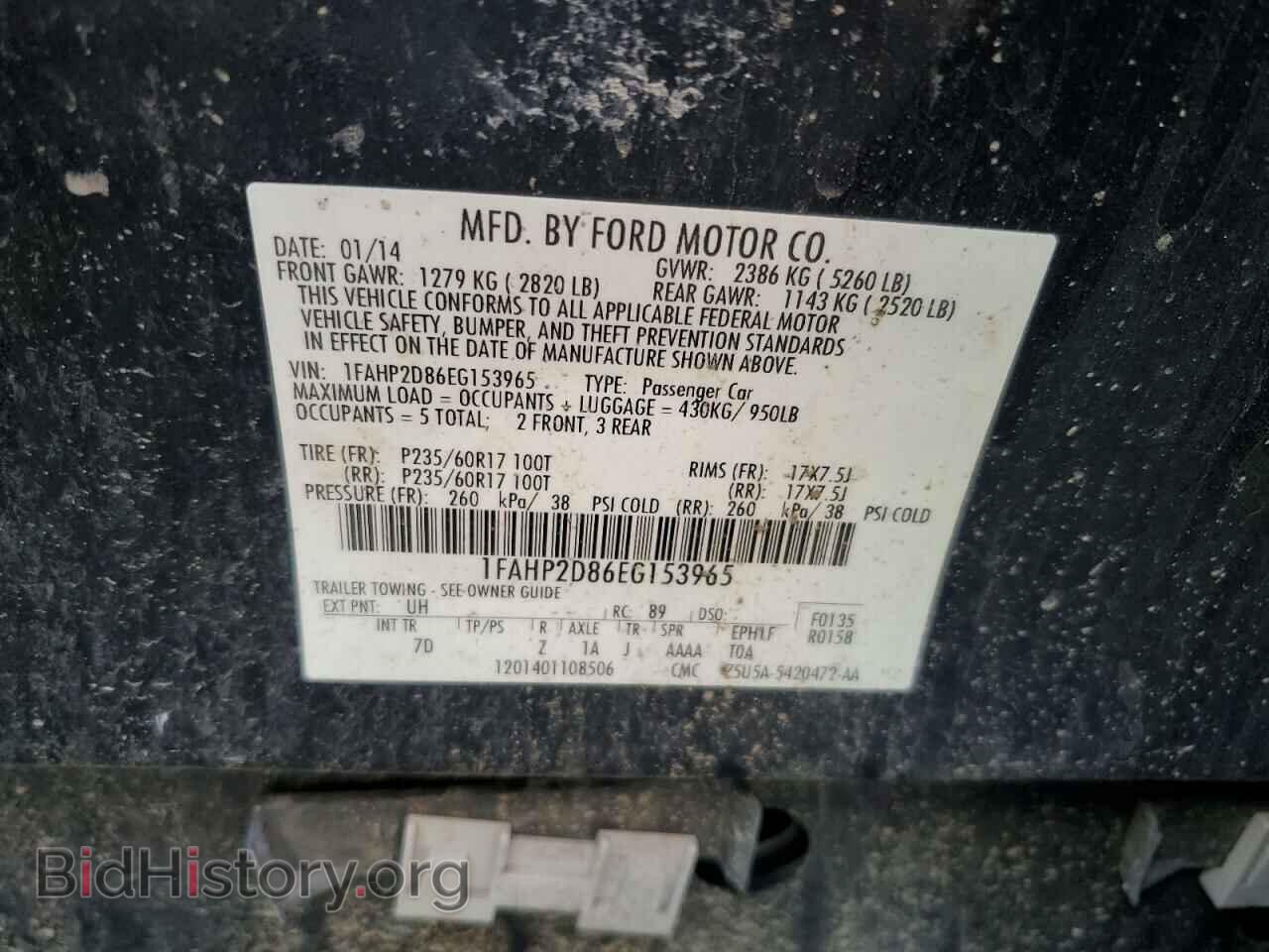 2014 FORD TAURUS - VIN: 1FAHP2D86EG153965 - Фото 10