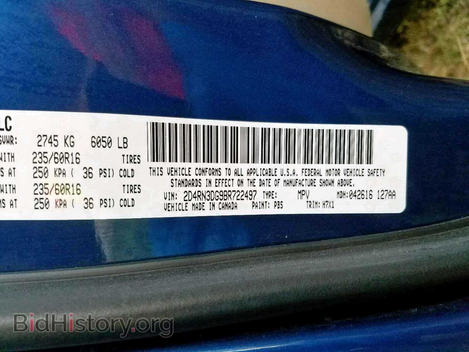 2011 DODGE GRAND CARA - VIN: 2D4RN3DG9BR722497 - Фото 10