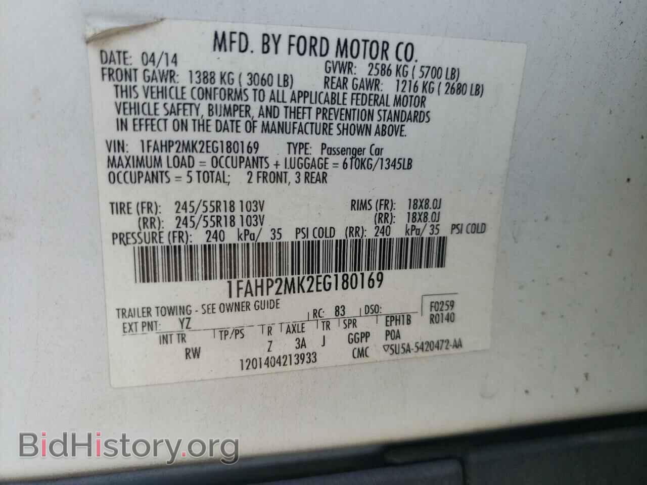 2014 FORD TAURUS - VIN: 1FAHP2MK2EG180169 - Photo 10