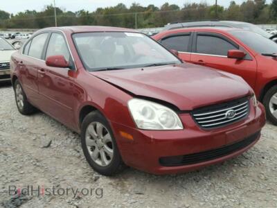 2007 Kia OPTIMA Optima LX, красный — VIN KNAGE124775165107, Copart