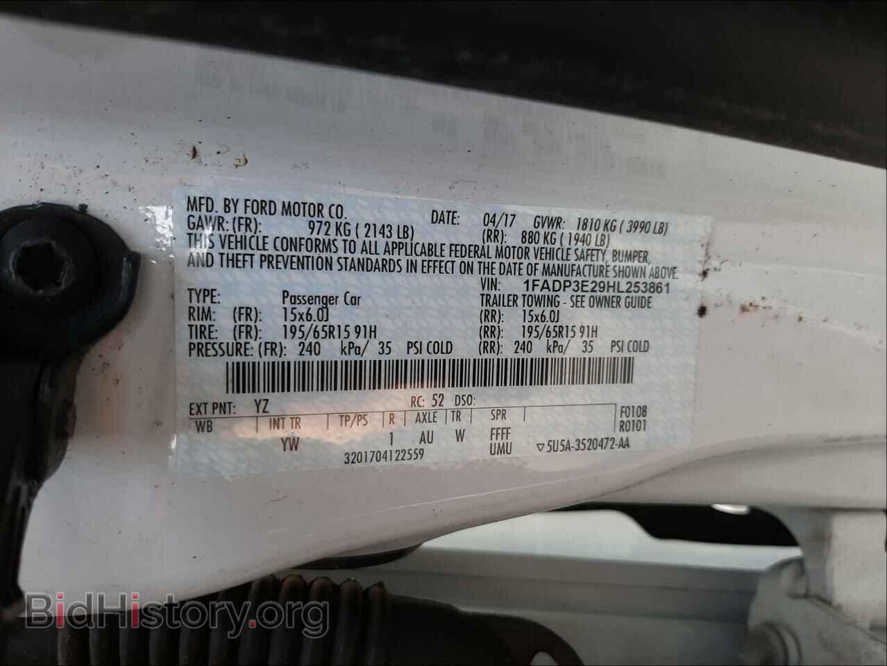 2017 FORD FOCUS - VIN: 1FADP3E29HL253861 - Фото 10