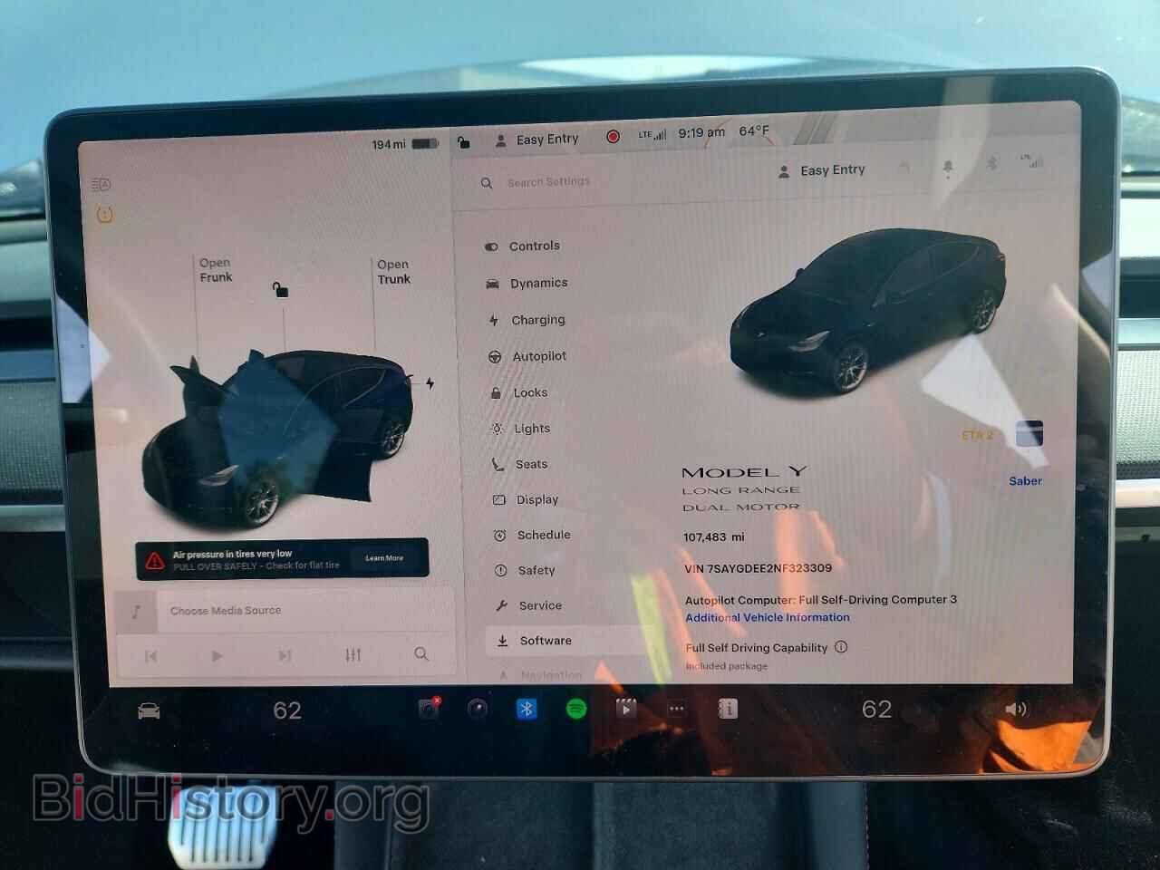 2022 TESLA MODEL Y - VIN: 7SAYGDEE2NF323309 - Photo 9