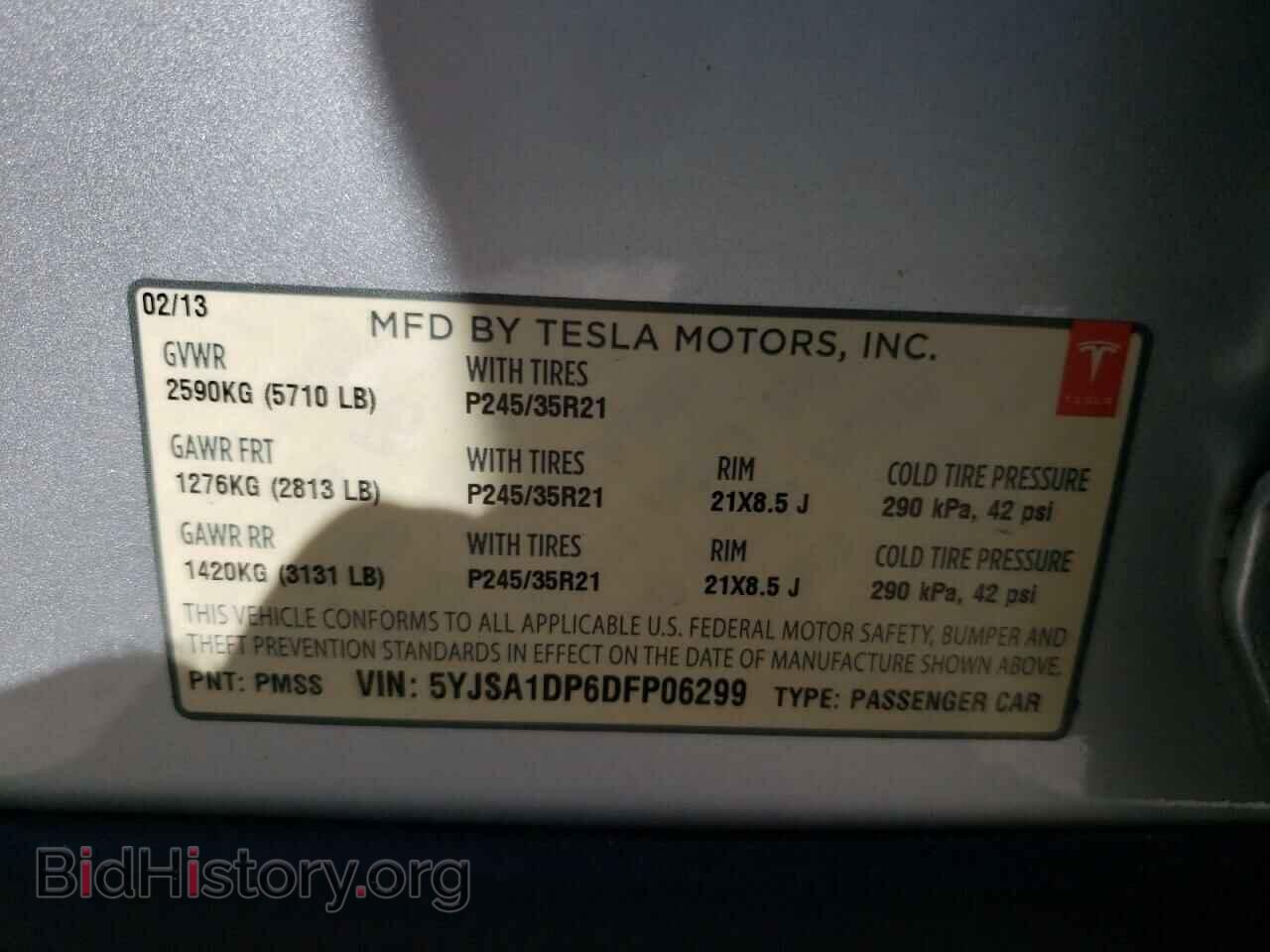 2013 TESLA MODEL S - VIN: 5YJSA1DP6DFP06299 - Photo 10