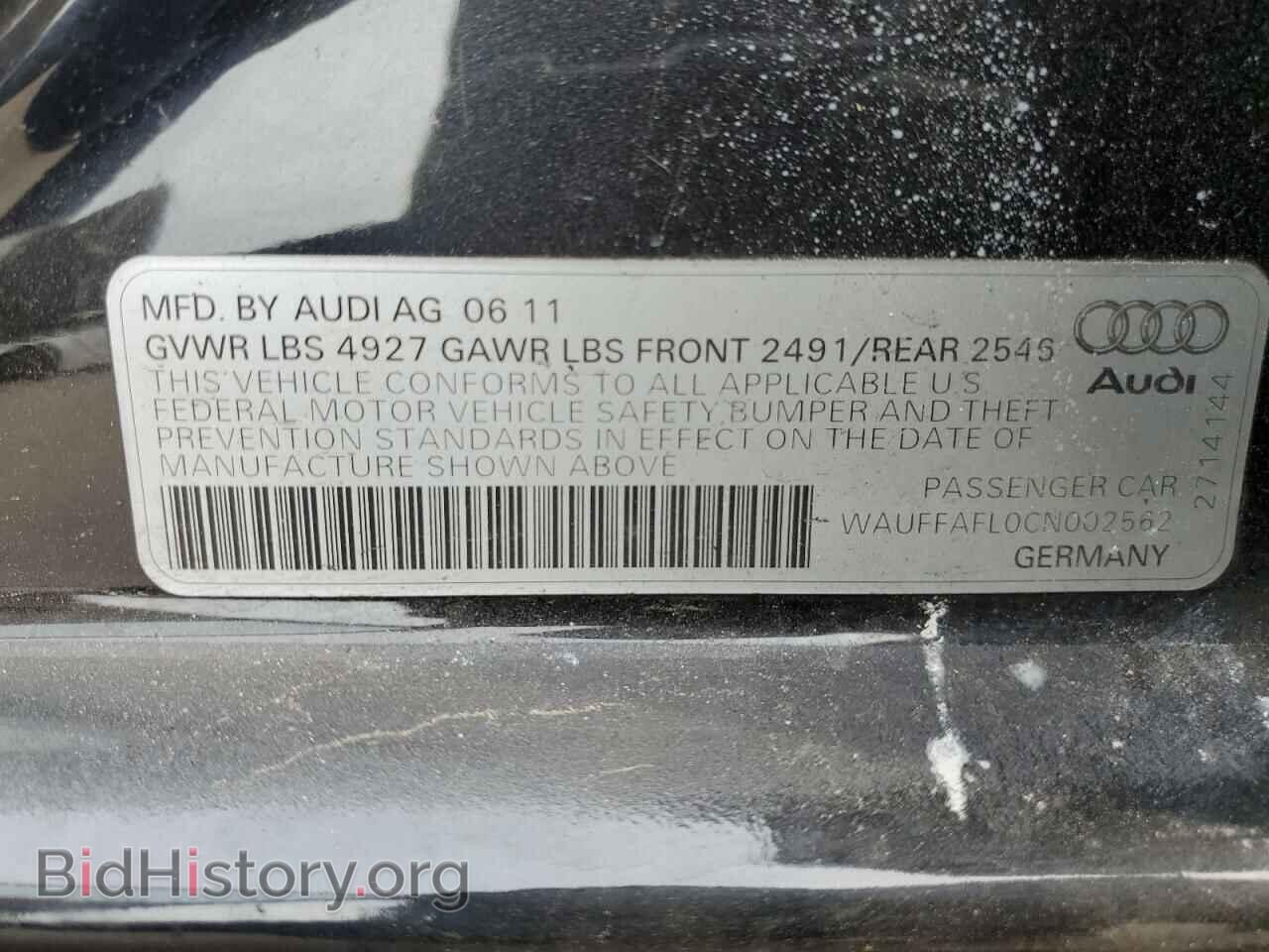 2012 AUDI A4 - VIN: WAUFFAFL0CN002562 - Фото 15
