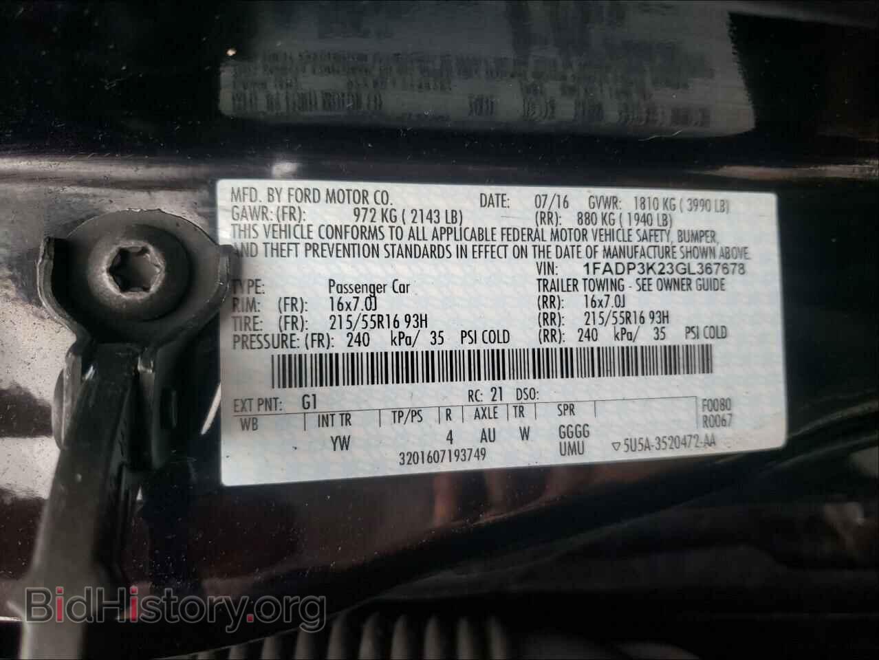 2016 FORD FOCUS - VIN: 1FADP3K23GL367678 - Photo 10