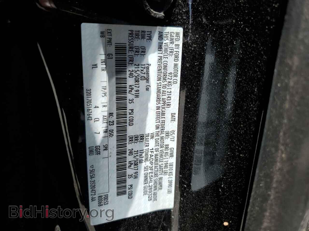 2017 FORD FOCUS - VIN: 1FADP3FE5HL289328 - Фото 10