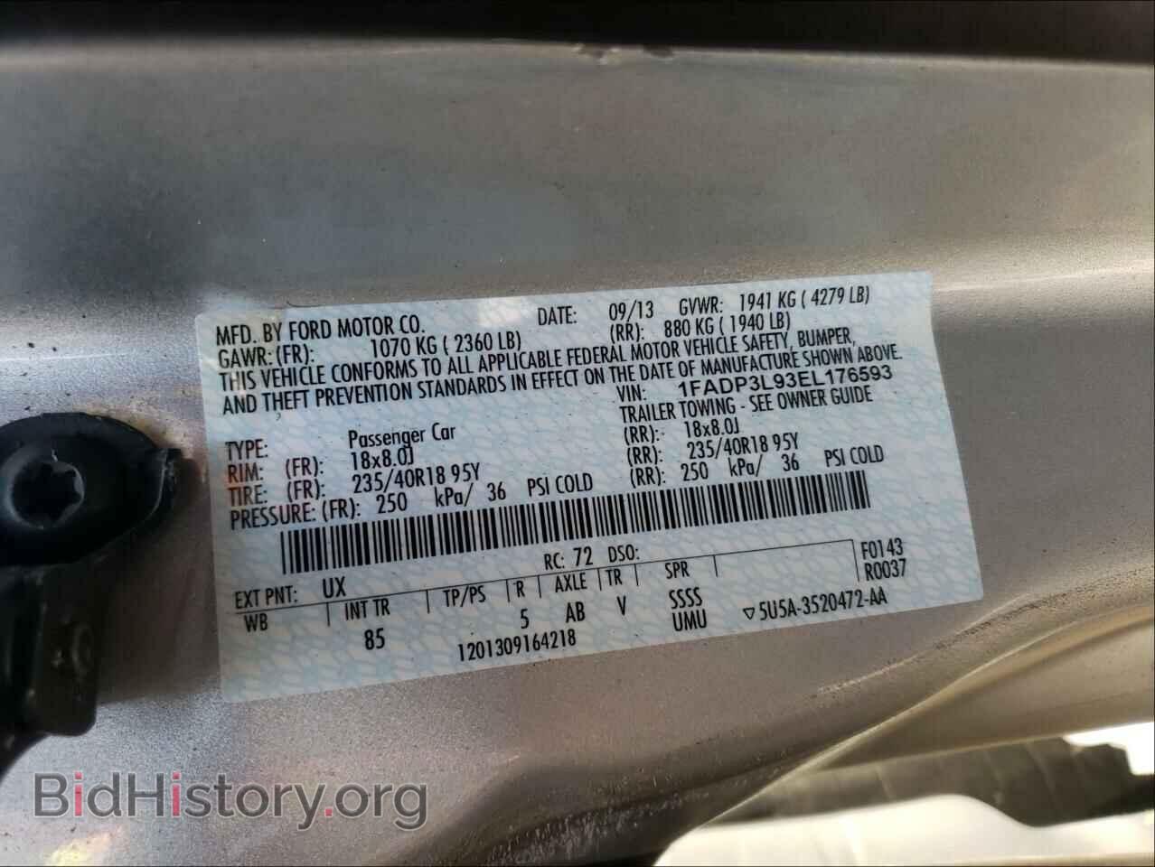 2014 FORD FOCUS - VIN: 1FADP3L93EL176593 - Фото 10