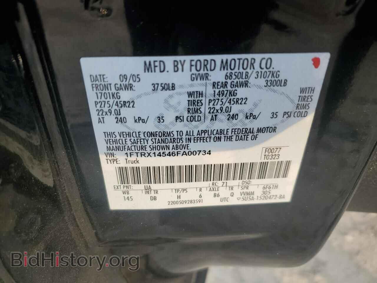 2006 FORD All Models - VIN: 1FTRX14546FA00734 - Photo 12